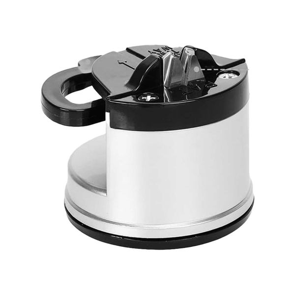 kitchen knife sharpener suction grip for knives blades scissors sharpening tools Compact knife sharpener with suction base.