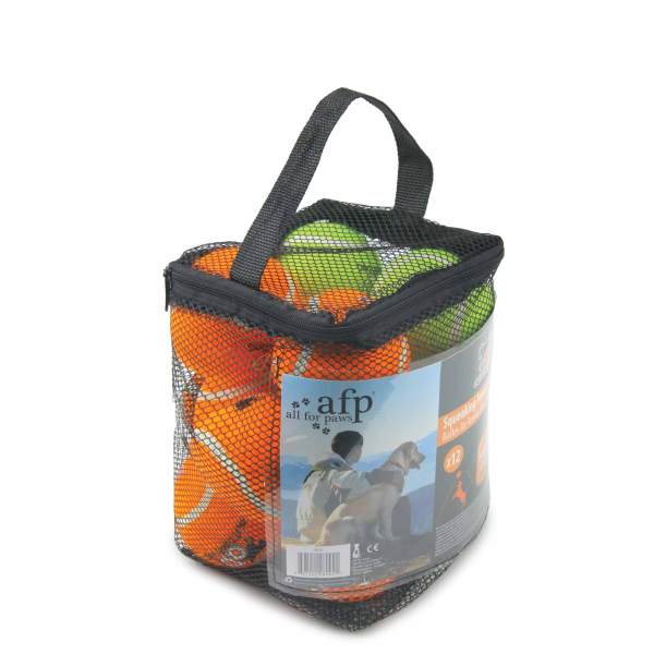 12 pack dog squeaking tennis balls 6.5cm squeaky sound fetch play toy