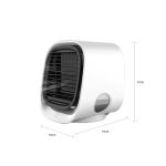 Small white air cooler with dimensions.