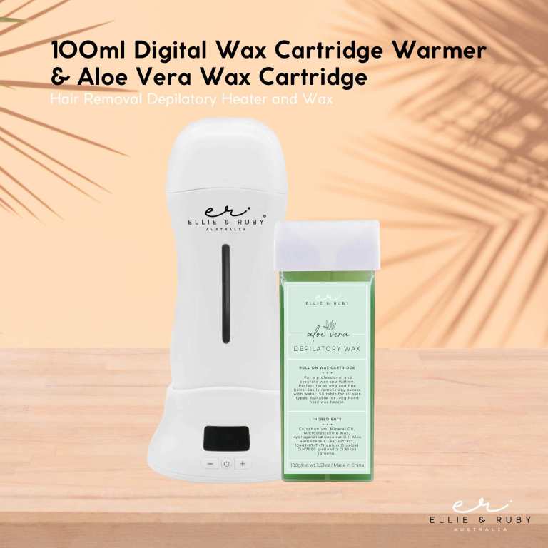 ellie & ruby 100ml digital wax warmer + 100ml aloe vera cartridge pack Digital wax warmer and aloe vera cartridge