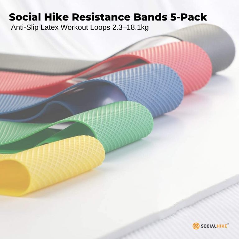social hike resistance bands 5 pack – anti slip latex workout loops 2.3–18.1kg social hike resistance bands 5 pack – anti slip latex workout loops 2.3–18.1kg