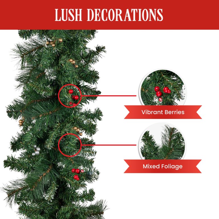 christabelle 305cm extra long christmas garland with berries christabelle 305cm extra long christmas garland with berries