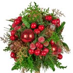 christabelle 36cm christmas tabletop topiary tree pre decorated berries, baubles & pine cones gold pot twisted stem festive decoration christabelle 36cm christmas tabletop topiary tree pre decorated berries, baubles & pine cones gold pot twisted stem festive decoration