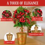 christabelle 36cm christmas tabletop topiary tree pre decorated berries, baubles & pine cones gold pot twisted stem festive decoration christabelle 36cm christmas tabletop topiary tree pre decorated berries, baubles & pine cones gold pot twisted stem festive decoration