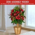 christabelle 36cm christmas tabletop topiary tree pre decorated berries, baubles & pine cones gold pot twisted stem festive decoration christabelle 36cm christmas tabletop topiary tree pre decorated berries, baubles & pine cones gold pot twisted stem festive decoration