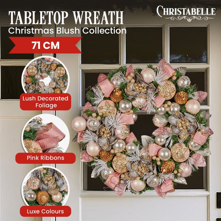 christabelle 71cm christmas wreath lush green holiday door wreath w/jewelled baubles, foliage, flowers, ribbon & berries christabelle 71cm christmas wreath lush green holiday door wreath w/jewelled baubles, foliage, flowers, ribbon & berries