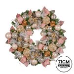 christabelle 71cm christmas wreath lush green holiday door wreath w/jewelled baubles, foliage, flowers, ribbon & berries christabelle 71cm christmas wreath lush green holiday door wreath w/jewelled baubles, foliage, flowers, ribbon & berries