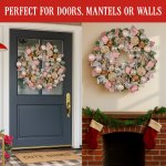 christabelle 71cm christmas wreath lush green holiday door wreath w/jewelled baubles, foliage, flowers, ribbon & berries christabelle 71cm christmas wreath lush green holiday door wreath w/jewelled baubles, foliage, flowers, ribbon & berries