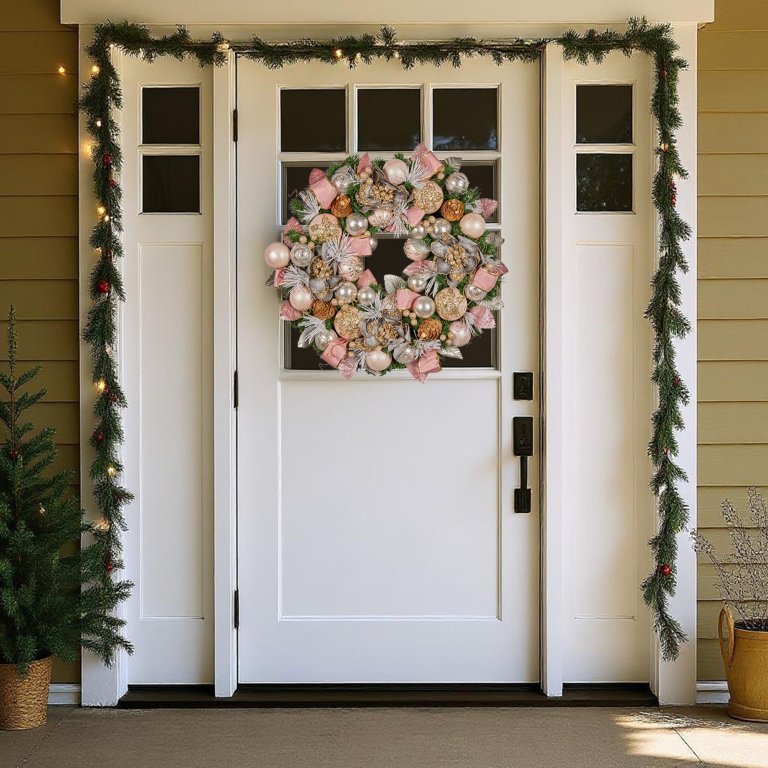 christabelle 71cm christmas wreath lush green holiday door wreath w/jewelled baubles, foliage, flowers, ribbon & berries christabelle 71cm christmas wreath lush green holiday door wreath w/jewelled baubles, foliage, flowers, ribbon & berries