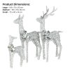christabelle christmas reindeer display set 3 indoor & outdoor decorations acrylic beads cool white led lights silver