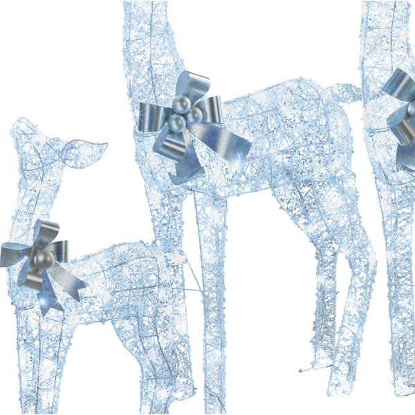 christabelle christmas reindeer display set 3 indoor & outdoor decorations acrylic beads cool white led lights silver christabelle christmas reindeer display set 3 indoor & outdoor decorations acrylic beads cool white led lights silver