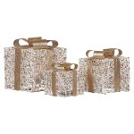 christabelle set of 3 battery operated golden christmas gift boxes w/warm white led lights indoor decorative holiday christabelle set of 3 battery operated golden christmas gift boxes w/warm white led lights indoor decorative holiday