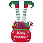 christabelle elf in gift sack christmas display warm white led lights 86cm for decoration w/wire frame construction christabelle elf in gift sack christmas display warm white led lights 86cm for decoration w/wire frame construction