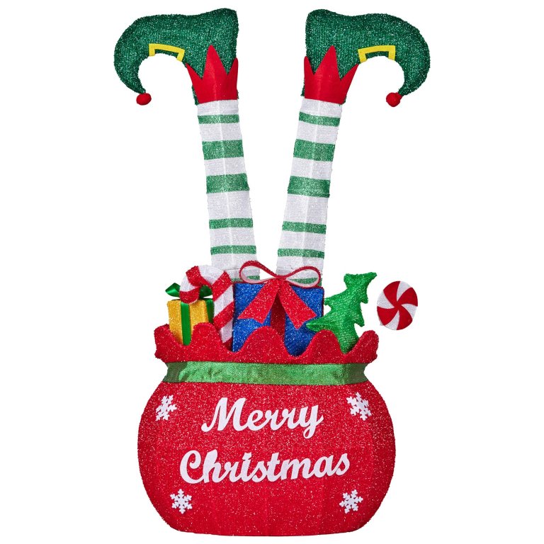 christabelle elf in gift sack christmas display warm white led lights 86cm for decoration w/wire frame construction christabelle elf in gift sack christmas display warm white led lights 86cm for decoration w/wire frame construction