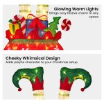 christabelle elf in gift sack christmas display warm white led lights 86cm for decoration w/wire frame construction christabelle elf in gift sack christmas display warm white led lights 86cm for decoration w/wire frame construction