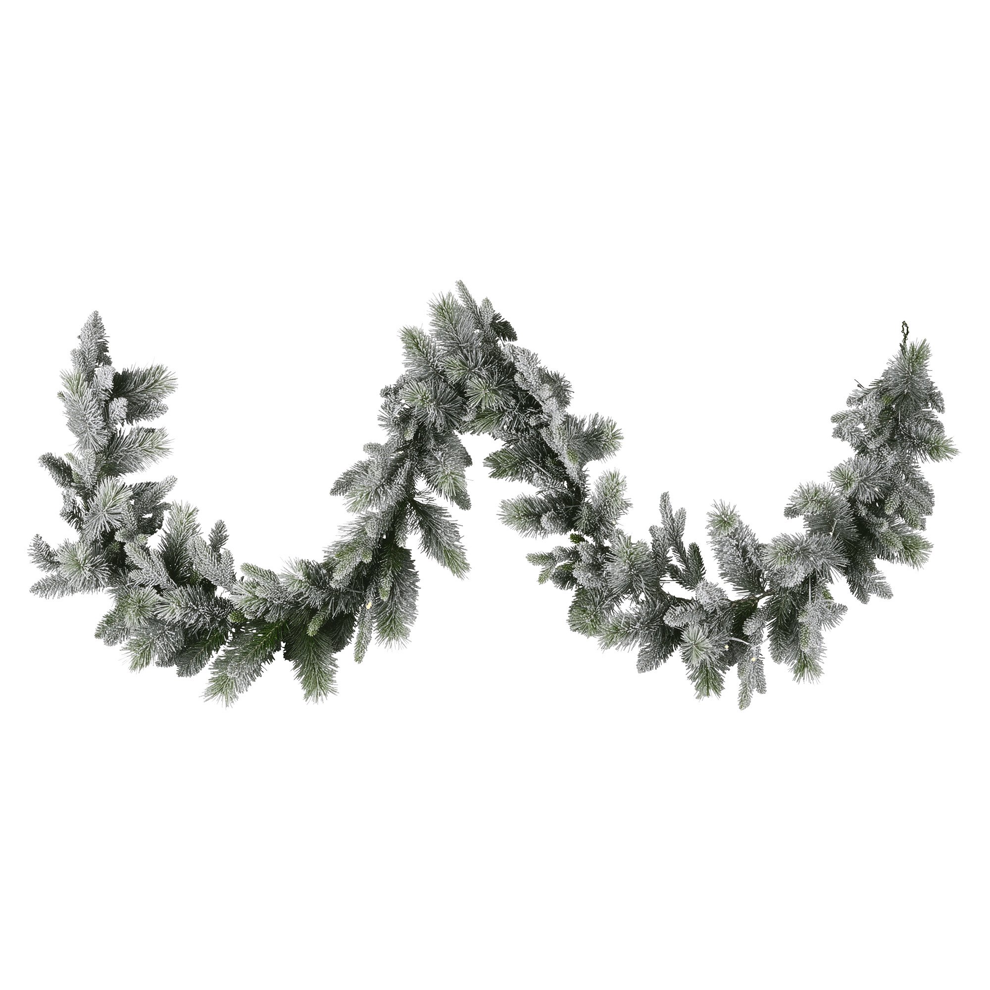 national tree company 274cm pre lit snowy stamford spruce battery operated christmas garland w/led lights & timer