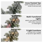 national tree company 274cm pre lit snowy stamford spruce battery operated christmas garland w/led lights & timer