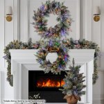 national tree company 274cm pre lit snowy stamford spruce battery operated christmas garland w/led lights & timer