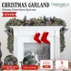 national tree company 274cm pre lit snowy stamford spruce battery operated christmas garland w/led lights & timer national tree company 274cm pre lit snowy stamford spruce battery operated christmas garland w/led lights & timer