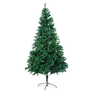 Artificial Christmas tree standing on metal base