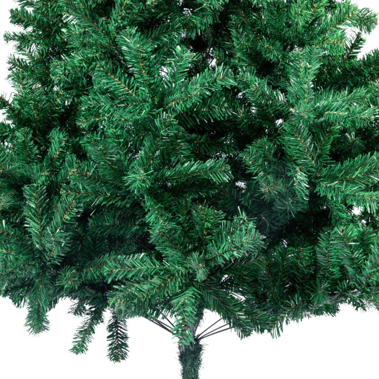 Artificial pine Christmas tree branches close-up.