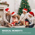 Family exchanging Christmas gifts by festive tree.