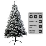240cm snowy artificial Christmas tree with specifications.