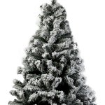 Snow-covered artificial Christmas tree
