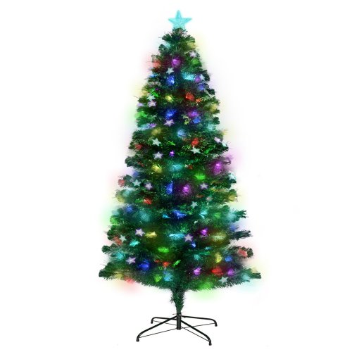 Colourful Christmas tree with star topper.