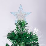 Christmas tree with star topper and lights