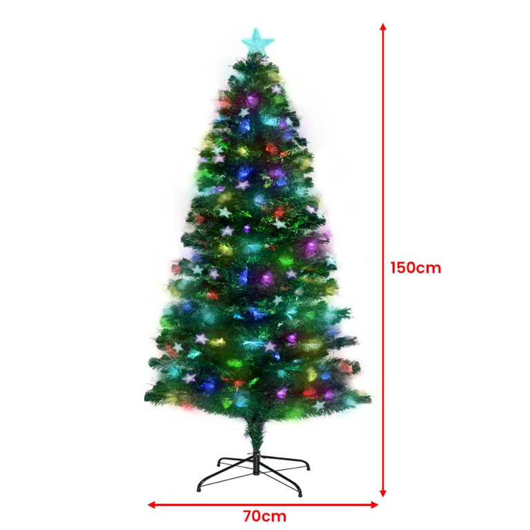 150cm Christmas tree with colourful lights and star