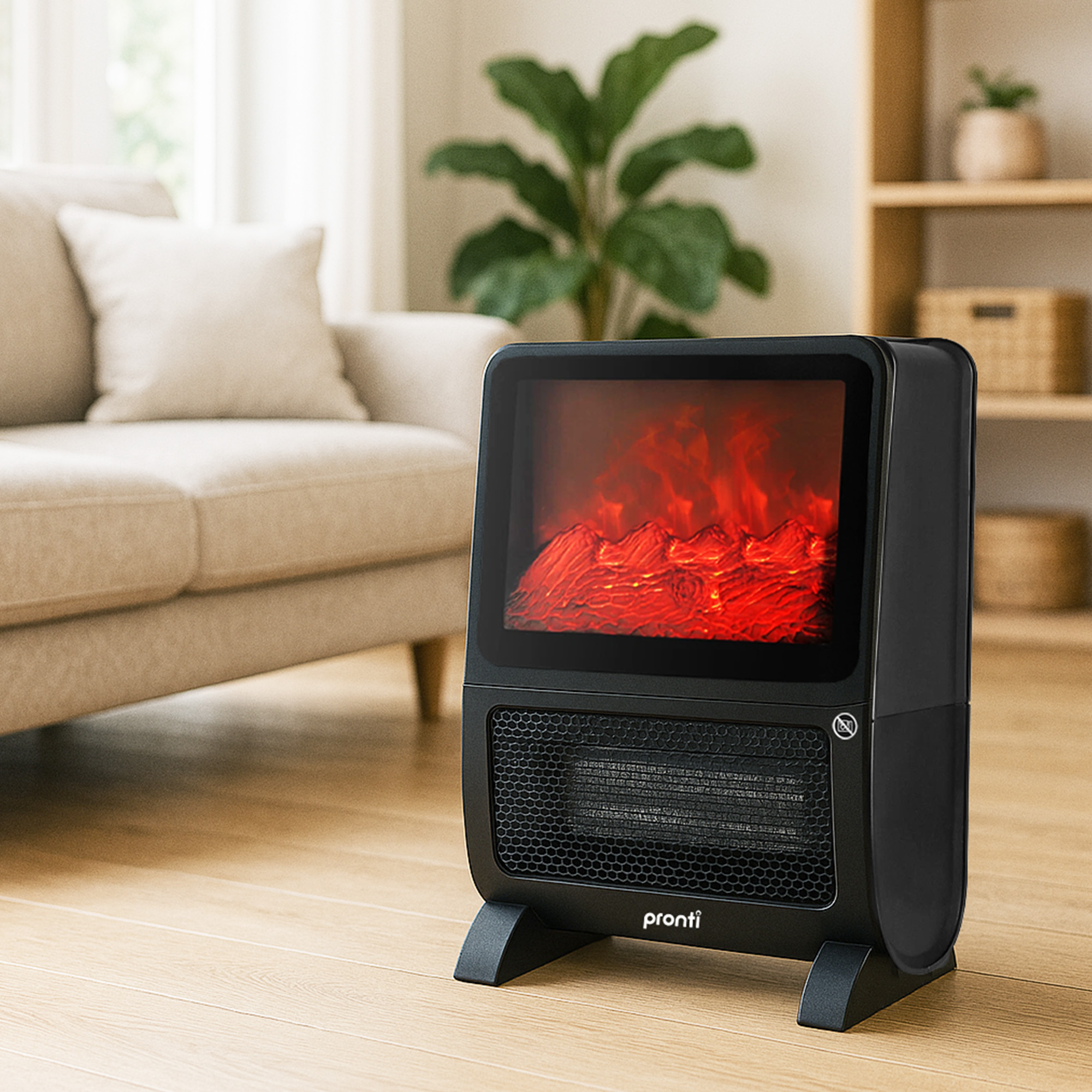 Electric heater in modern living room