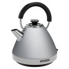 Stainless steel electric kettle with black handle