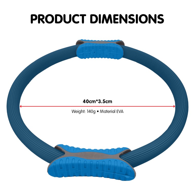 powertrain pilates ring band yoga home workout exercise band blue