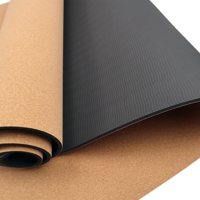 powertrain cork yoga mat with carry straps home gym pilates plain
