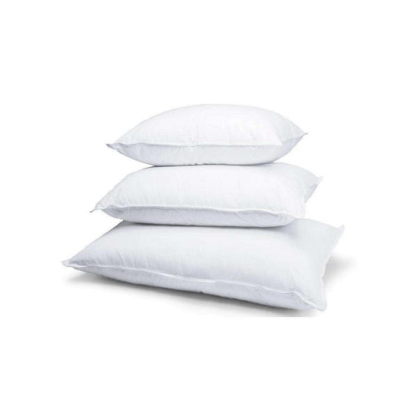 Three white pillows stacked for comfort