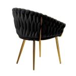 serenità black modern velvet dining chairs, upholstered living room chair with woven back and golden metal legs, mid century accent set of 2(black) serenità black modern velvet dining chairs, upholstered living room chair with woven back and golden metal legs, mid century accent set of 2(black)