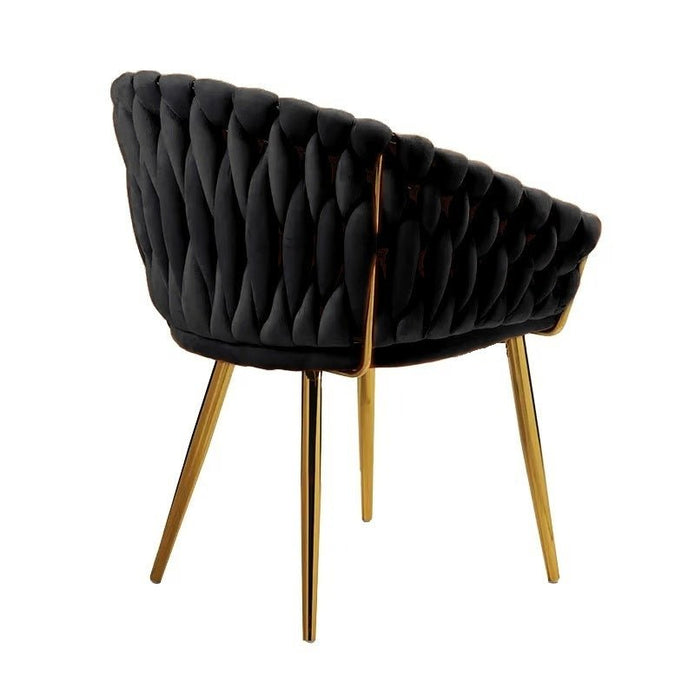 serenità black modern velvet dining chairs, upholstered living room chair with woven back and golden metal legs, mid century accent set of 2(black) serenità black modern velvet dining chairs, upholstered living room chair with woven back and golden metal legs, mid century accent set of 2(black)