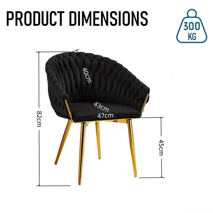 serenità black modern velvet dining chairs, upholstered living room chair with woven back and golden metal legs, mid century accent set of 2(black) serenità black modern velvet dining chairs, upholstered living room chair with woven back and golden metal legs, mid century accent set of 2(black)
