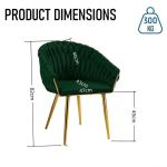 serenità emerald green modern velvet dining chairs, upholstered living room chair with woven back and golden metal legs, mid century accent set of 2(green)