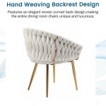 serenità ivory modern velvet dining chairs, upholstered living room chair with woven back and golden metal legs, mid century accent set of 2(ivory) serenità ivory modern velvet dining chairs, upholstered living room chair with woven back and golden metal legs, mid century accent set of 2(ivory)