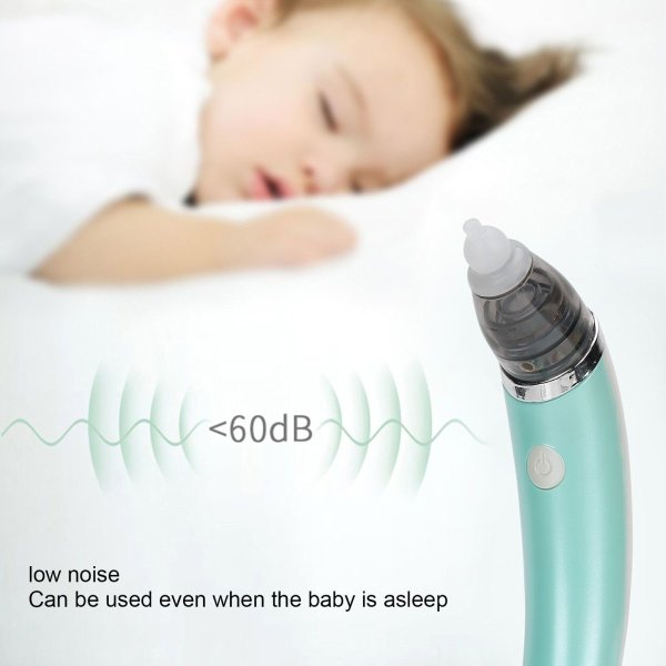 baby nasal aspirator electric safe hygienic nose cleaner snot sucker for baby (green) Baby sleep with quiet electric nasal aspirator.
