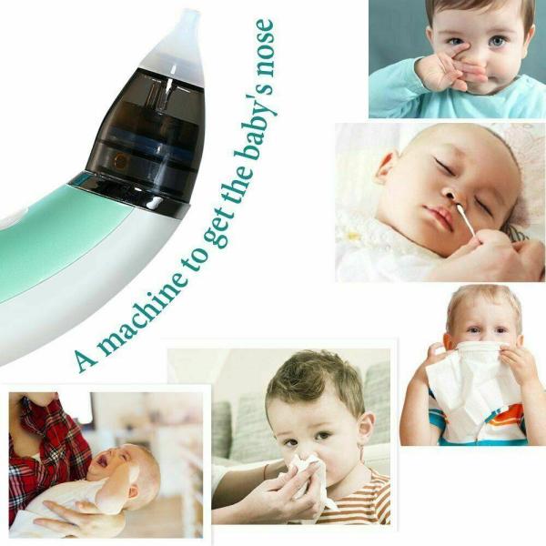 baby nasal aspirator electric safe hygienic nose cleaner snot sucker for baby (green) Baby nasal aspirator for congestion relief