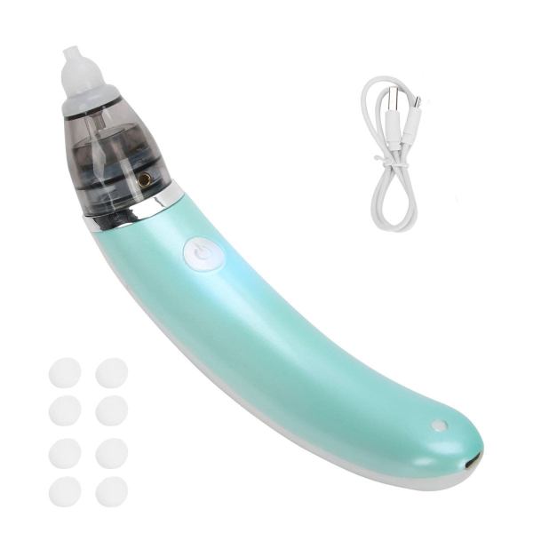 baby nasal aspirator electric safe hygienic nose cleaner snot sucker for baby (green) Baby nasal aspirator with USB cable and filters.