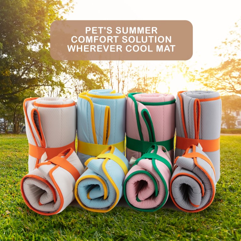 pet dog cooling mat non slip travel roll up cool pad bed outdoor m blue pet dog cooling mat non slip travel roll up cool pad bed outdoor m blue