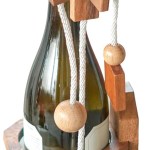 wine stopper lock puzzle party puzzle cant drink it until you crack the lock party fun Wooden puzzle wine bottle holder with rope design.