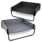 grey / black large dog walled suspension trampoline hammock bed 85 x 85 x 33 cm gray