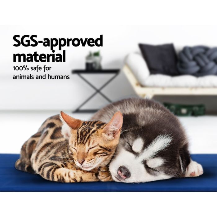 2x pet cooling bed gel mat dog cat non toxic cool pad puppy cold summer 50x40 cm