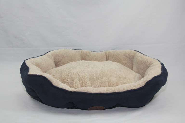 yes4pets blue / grey washable fleece soft pet dog puppy cat bed large