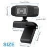 HD webcam dimensions and measurements in millimetres and inches.
